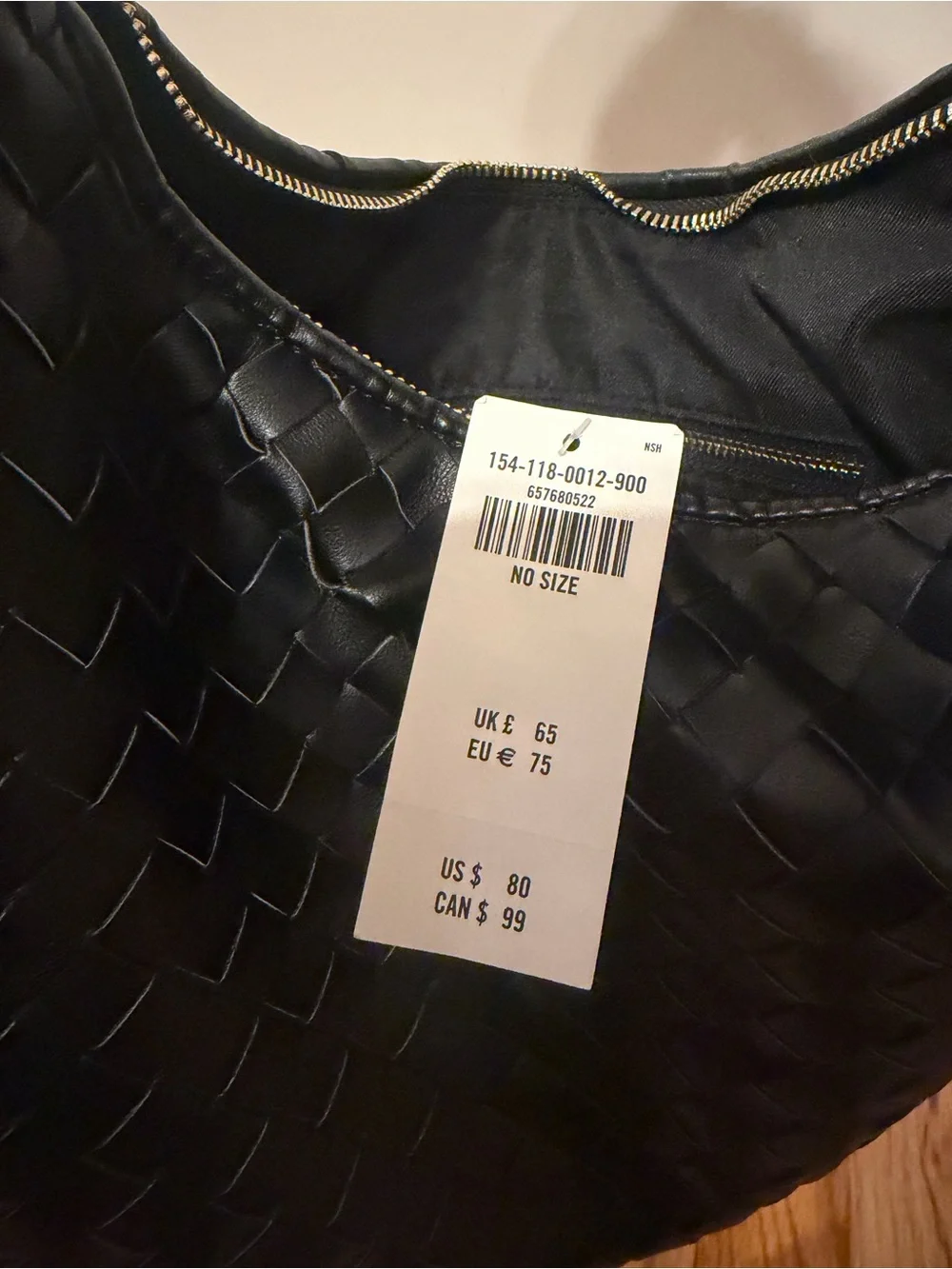 *NWT Abercrombie & Fitch Black Woven Hobo Bag
